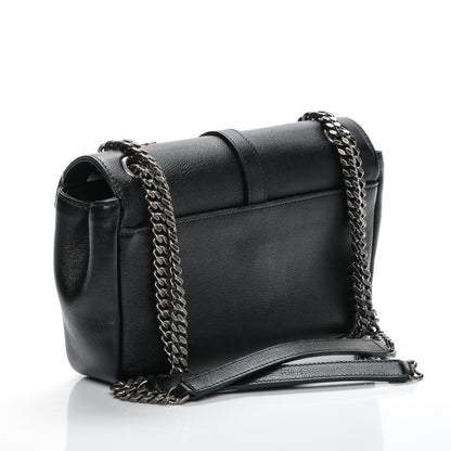 Saint Laurent Calfskin Medium Heart Patchwork Monogram Chain Wallet Black 3 of 8