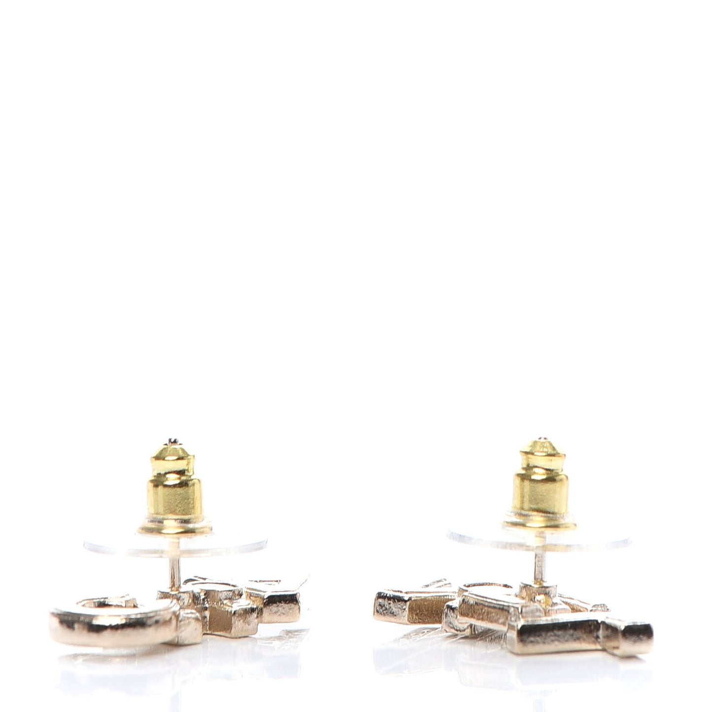 Crystal Pearl Signature Stud Earrings Gold