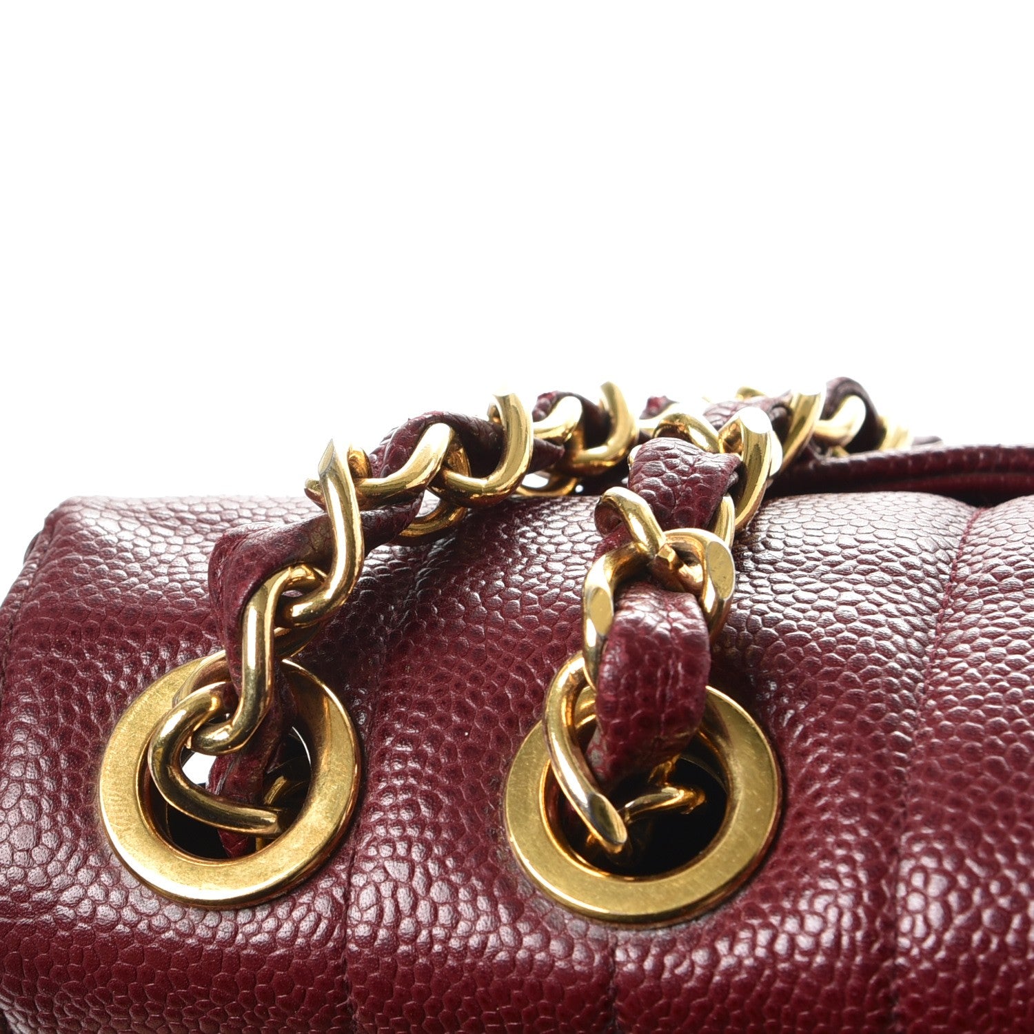 Chanel Caviar Vertical Quilt Jumbo Flap Dark Red 21 of 21
