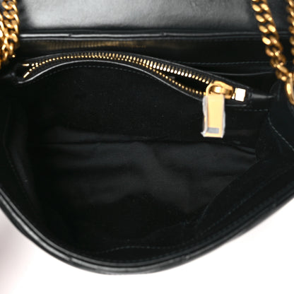 Saint Laurent Calfskin Y Quilted Monogram Small Loulou Chain Satchel Black 4 of 9