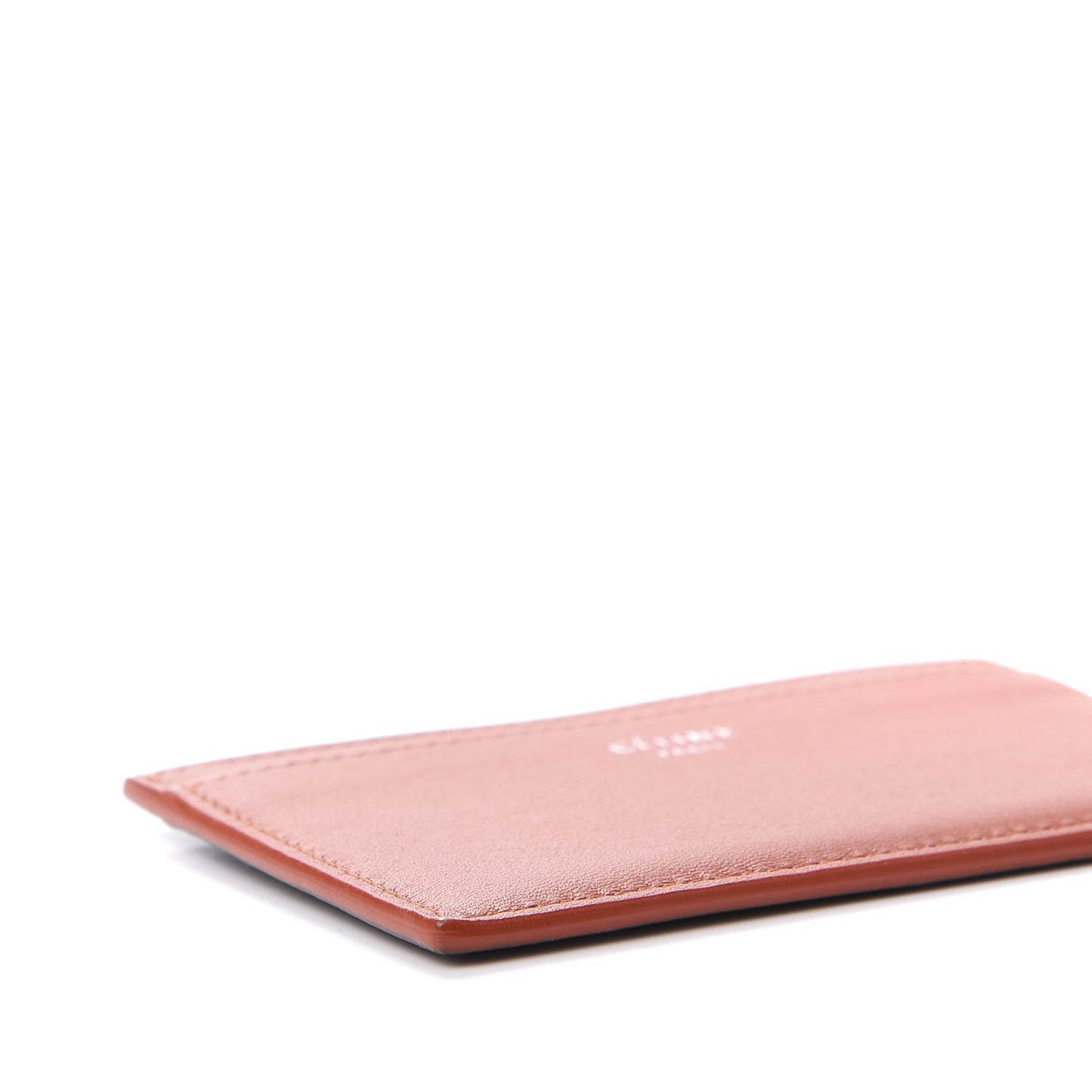 Smooth Lambskin Bi-Color Solo Card Holder Terracotta Black
