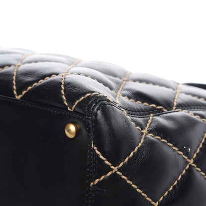 Chanel Calfskin Contrast Stitch Surpique Tote Black 13 of 13