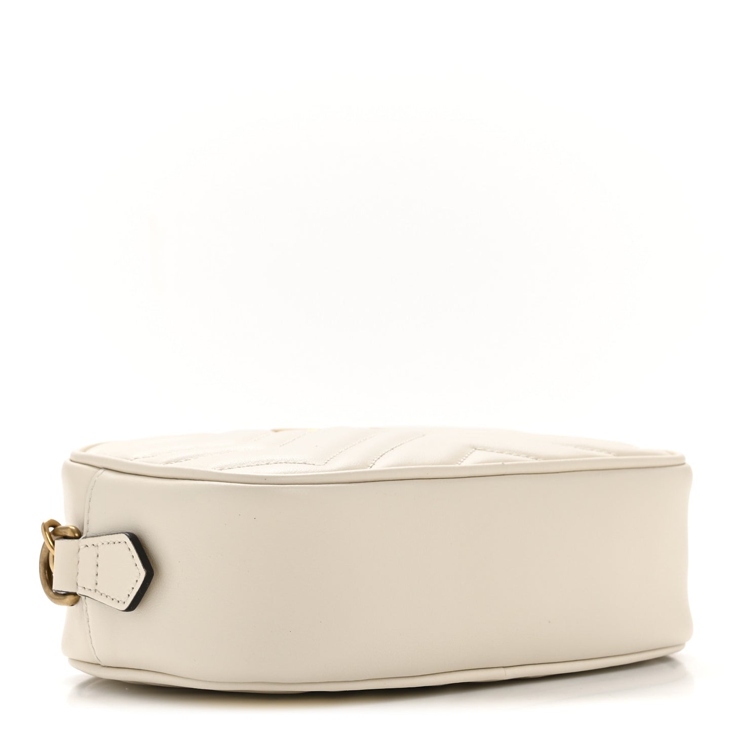 Calfskin Matelasse Mini GG Marmont Chain Shoulder Bag White