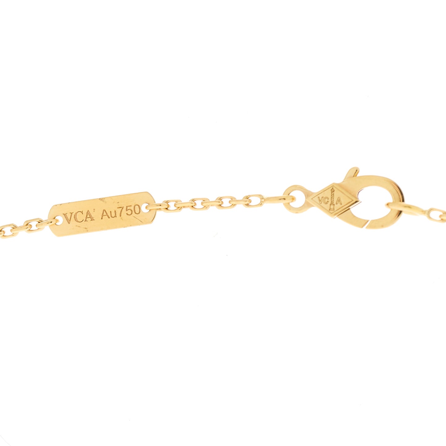 18K Yellow Gold Diamond Vintage Alhambra Pendant Necklace