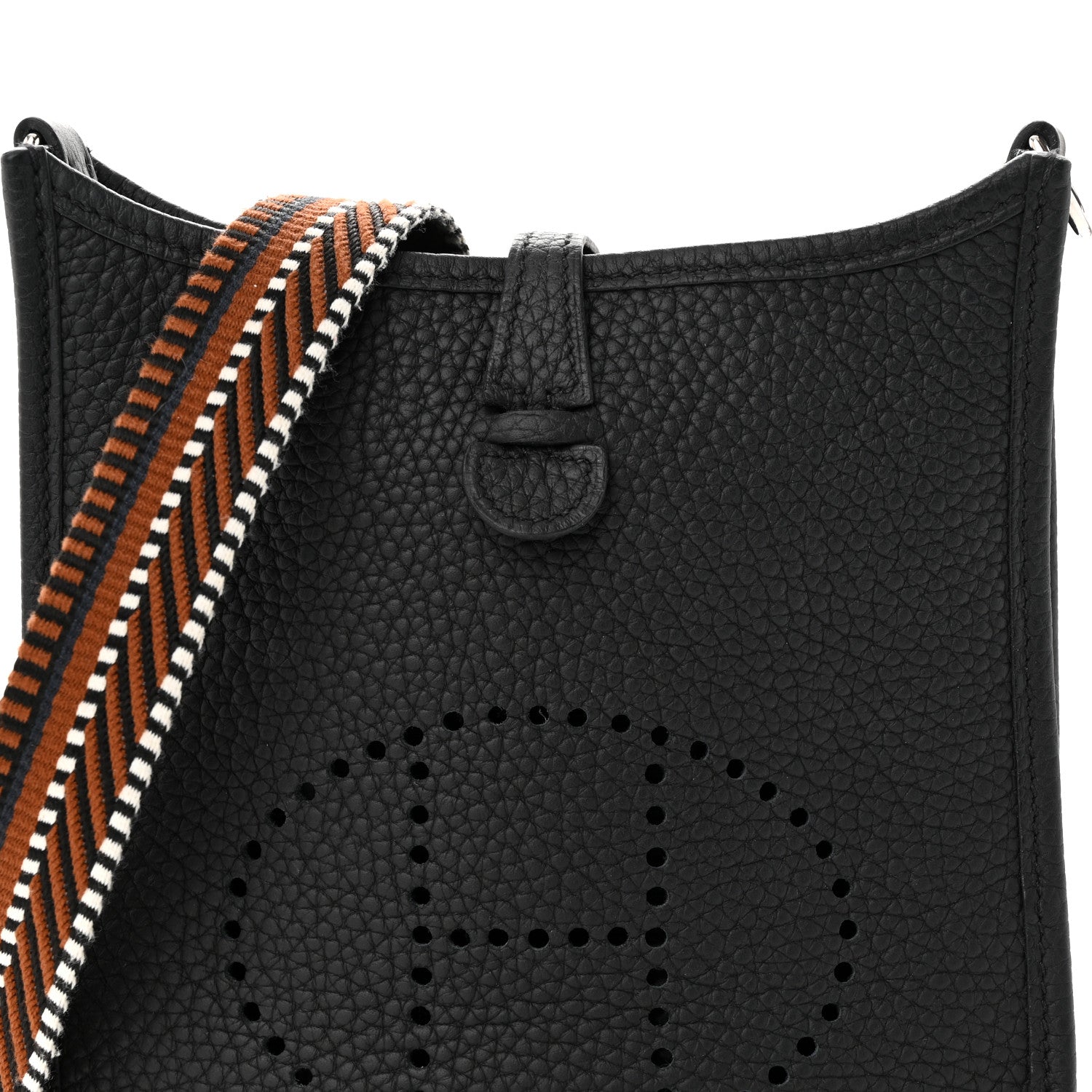 Hermes Taurillon Clemence Amazone Sangle Cavale Evelyne TPM Black Noisette 8 of 11
