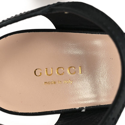 Gucci Cosmos Softy Calfskin Wooden Interlocking G Cut-Out 30/120mm Platform Sandals 38.5 Black 8 of 9