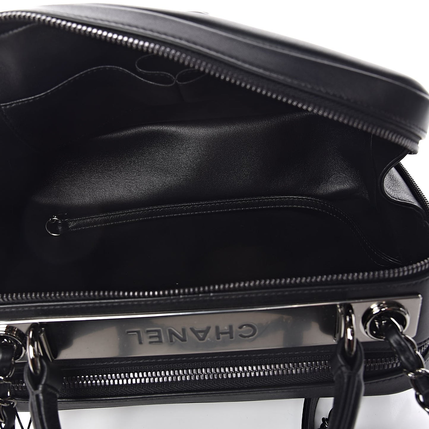 Calfskin Small Trendy CC Bowling Bag Black