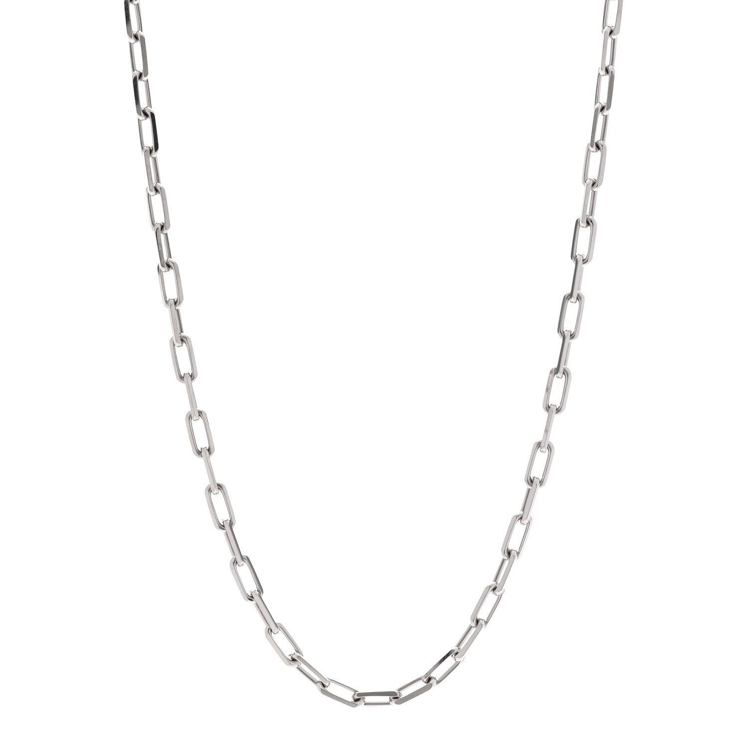 Cartier 18K White Gold SM Santos De Cartier Link Necklace 1 of 6