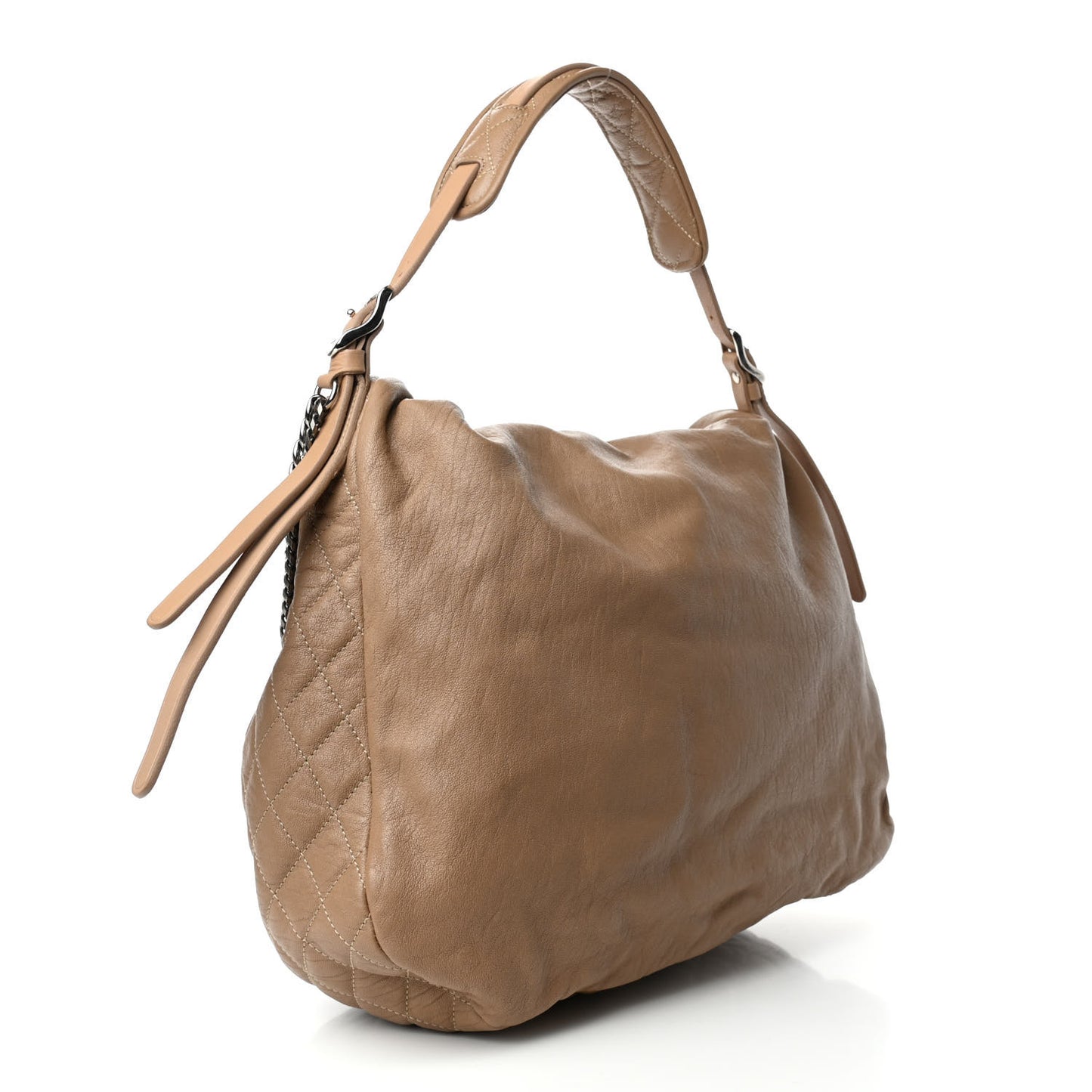 Lambskin Biker Hobo Beige