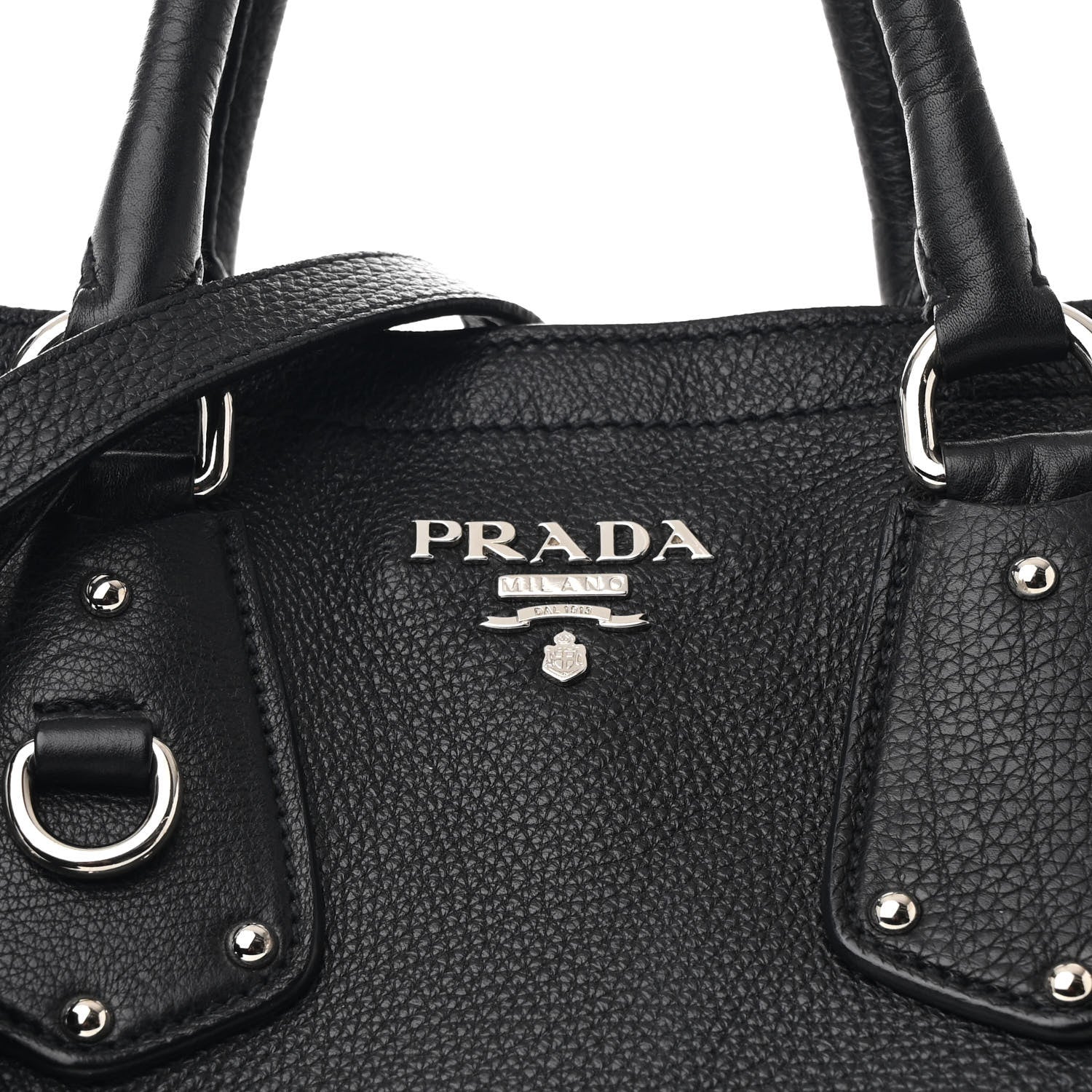 Prada Vitello Daino Tote Black 8 of 10