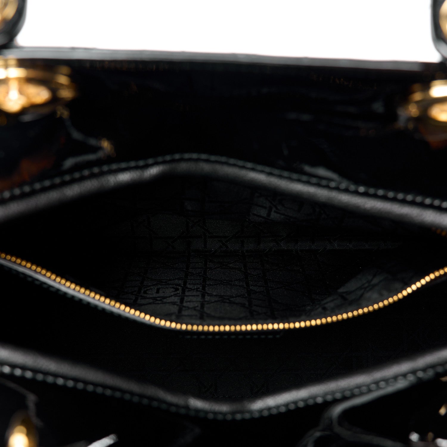 Christian Dior CHRISTIAN DIOR Patent Cannage Large Lady Dior Black 6 of 14