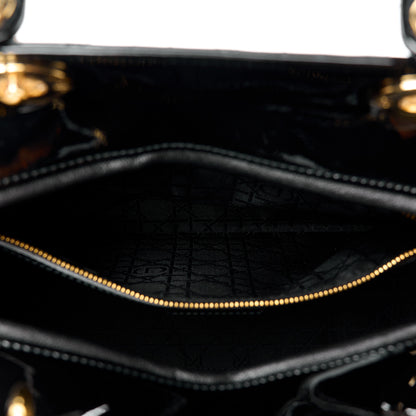 Christian Dior CHRISTIAN DIOR Patent Cannage Large Lady Dior Black 6 of 14