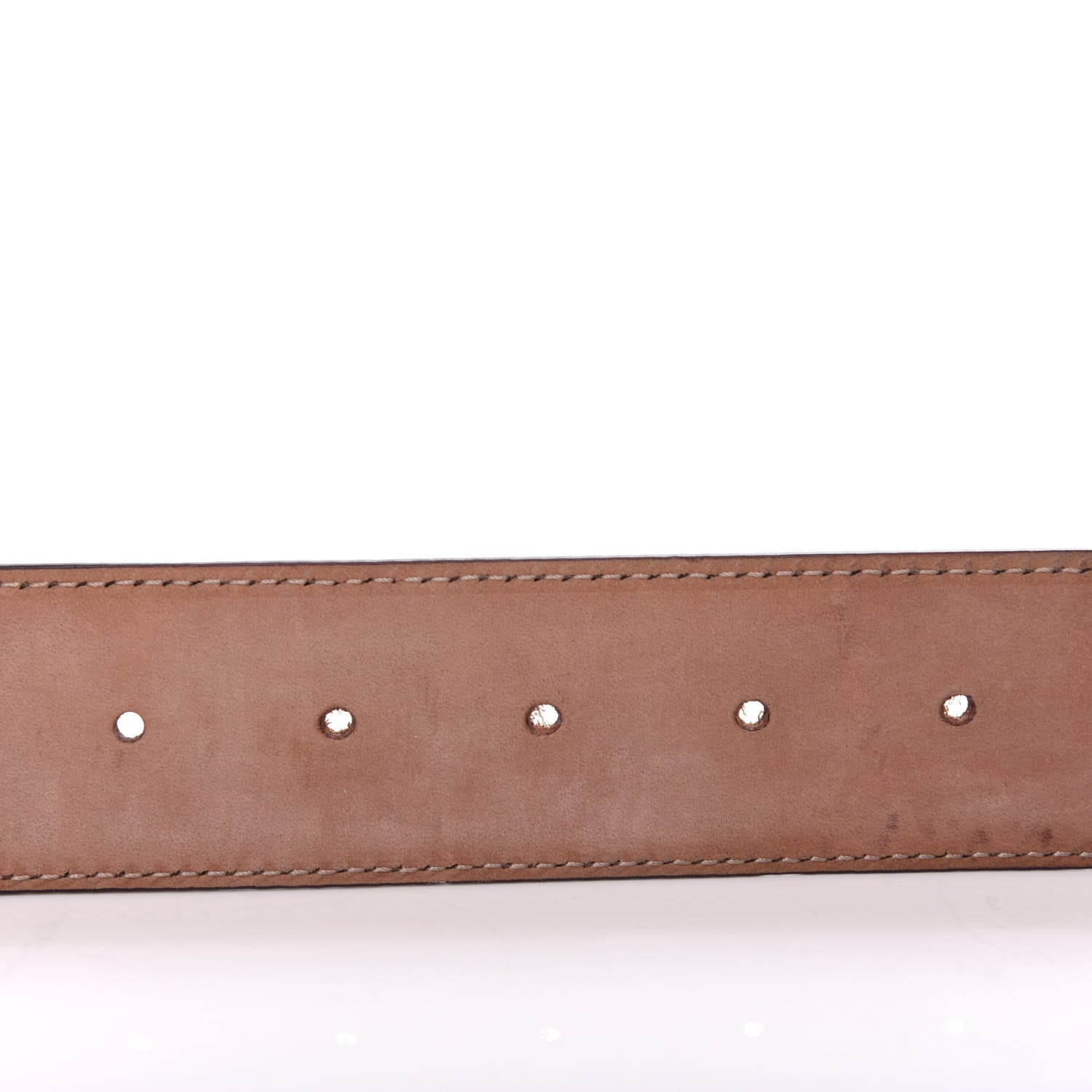 Gucci Metallic Calfskin Double G Belt 85 34 Brown 4 of 5