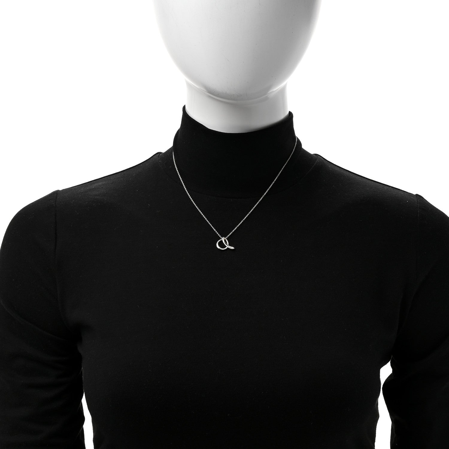 Tiffany Sterling Silver Elsa Peretti Letter A Pendant Necklace 2 of 7