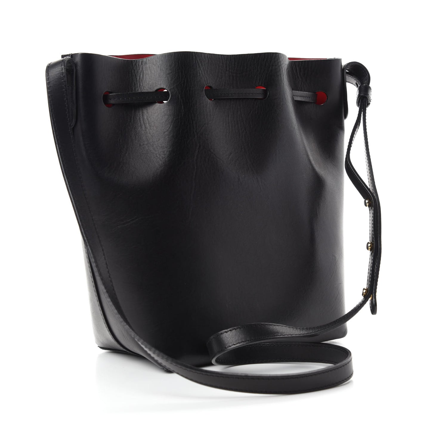 Calfskin Mini Bucket Bag Black Flamma