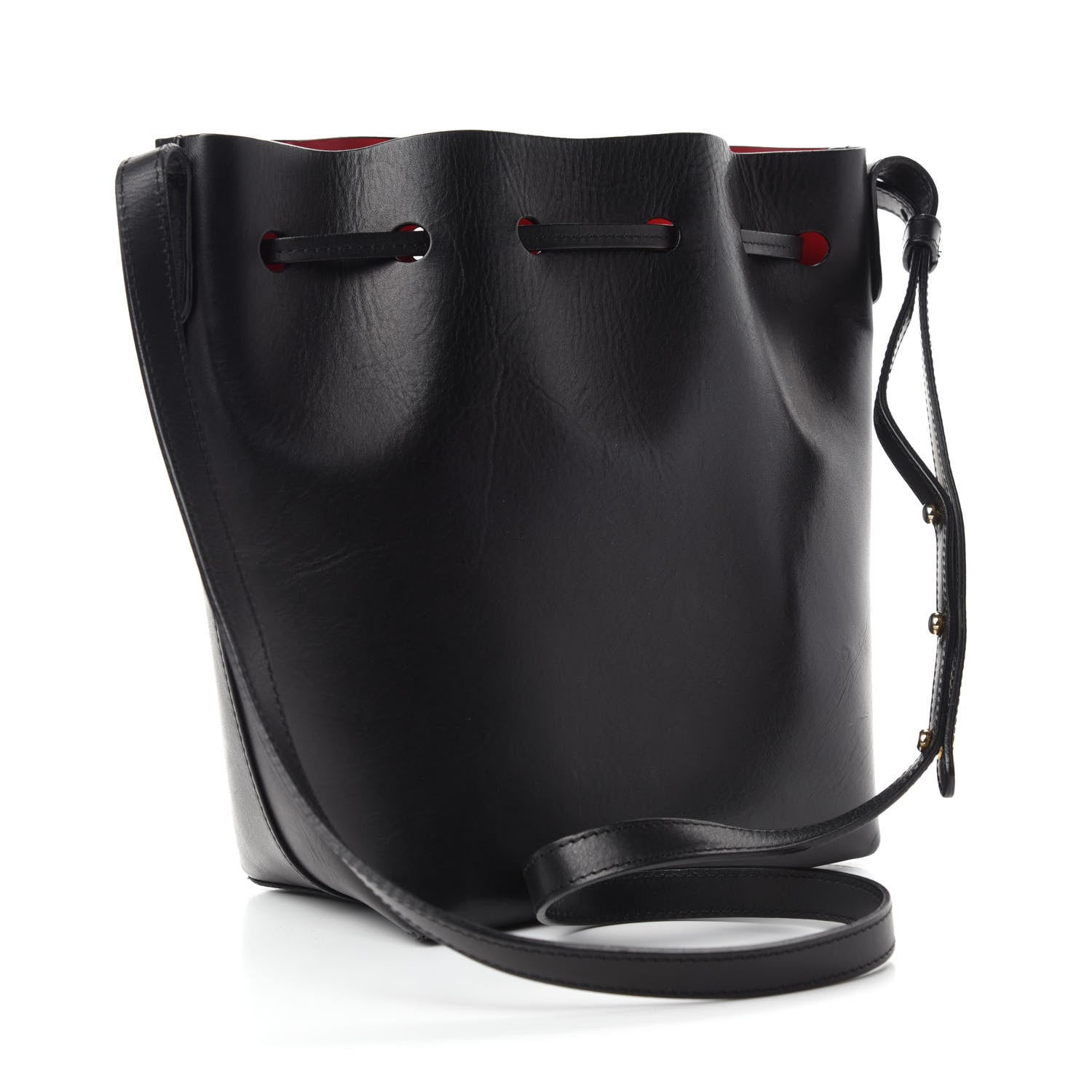 Mansur Gavriel Calfskin Mini Bucket Bag Black Flamma 3 of 10