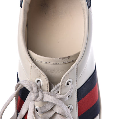 Gucci Miro Soft Calfskin Ayers Web Mens Ace Sneakers 8 White Blue 10 of 20