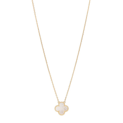 Van Cleef & Arpels 18K Yellow Gold Mother of Pearl Vintage Alhambra Pendant Necklace 1 of 5