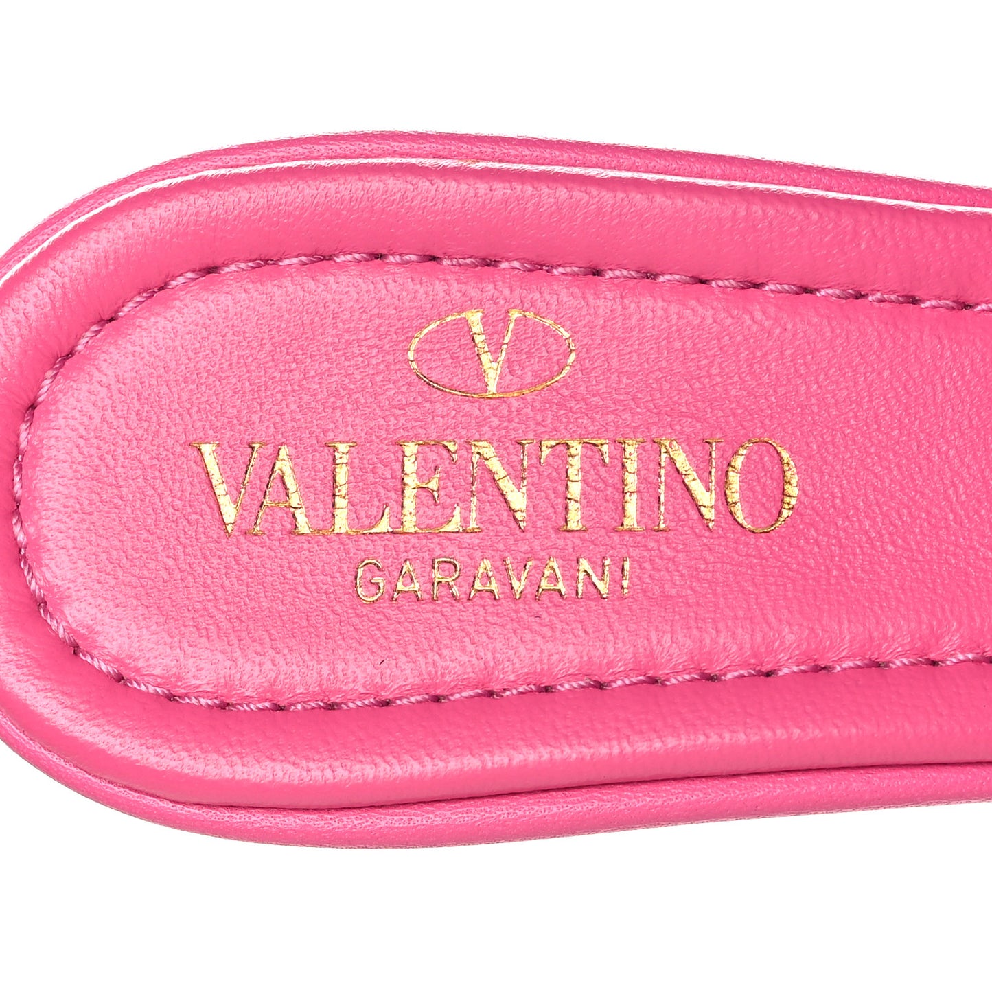 Nappa Quilted Roman Stud 65mm Slide Sandals 37.5 Feminine Pink