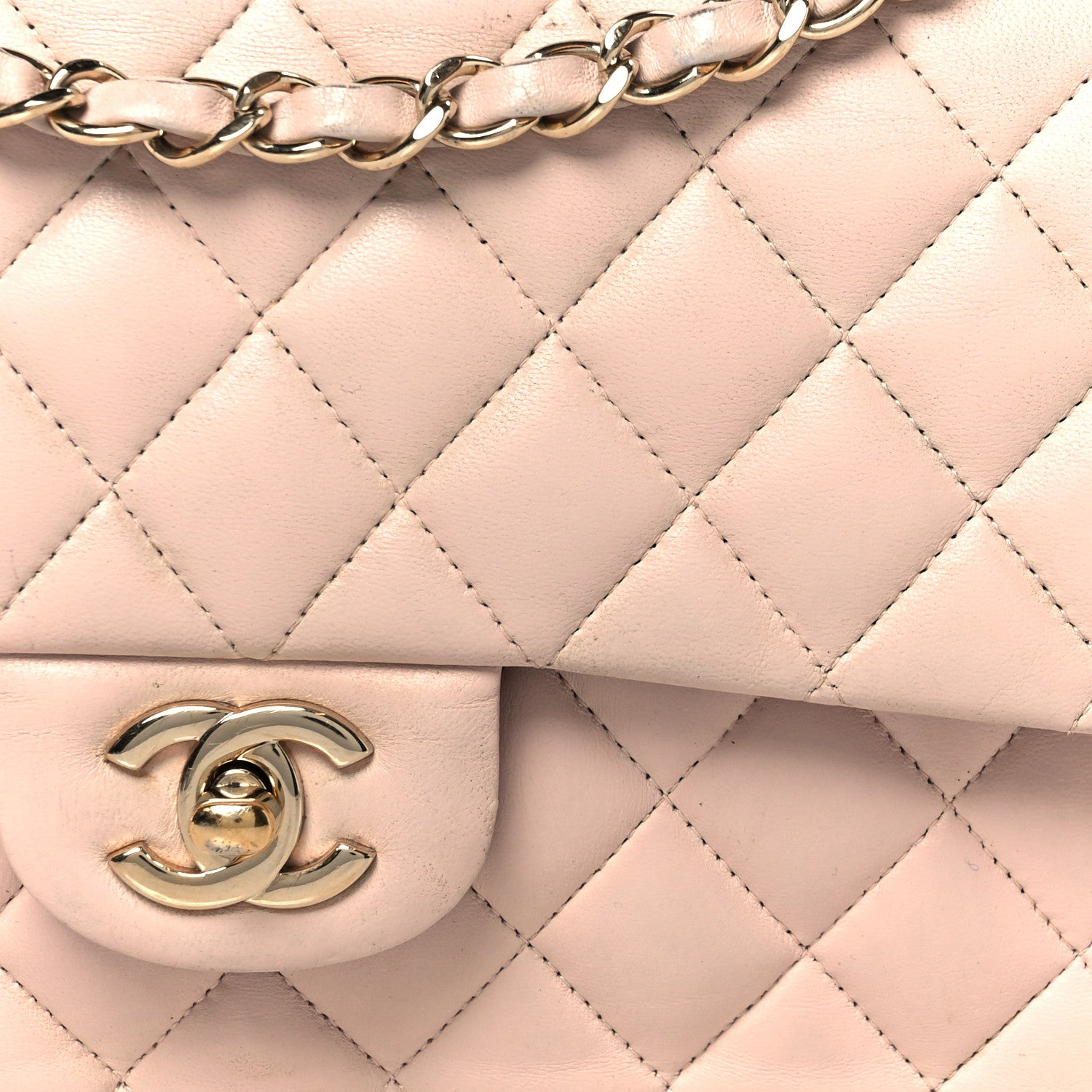 Chanel Lambskin Quilted Medium Double Flap Light Pink 9 of 12