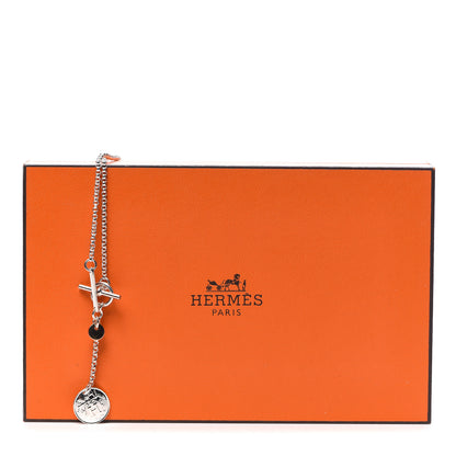 Hermes Sterling Silver 18K Rose Gold PM Ex-Libris Pendant Necklace 5 of 5