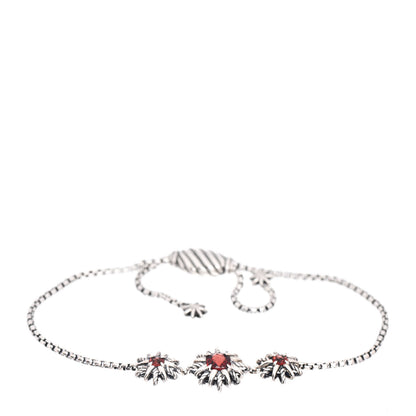 David Yurman Sterling Silver Garnet Starburst Bracelet 1 of 4