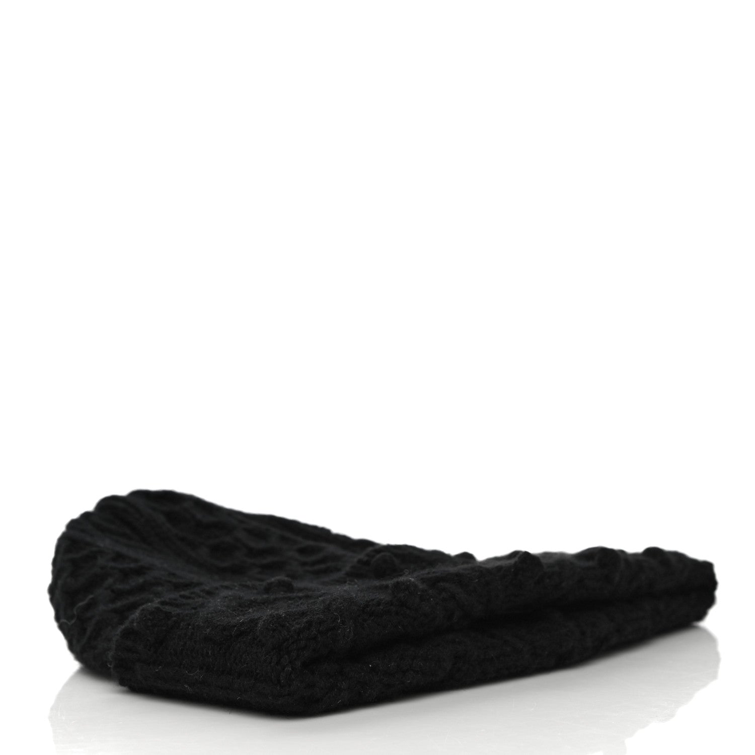 Chanel Cashmere CC Beanie Hat Black 3 of 6