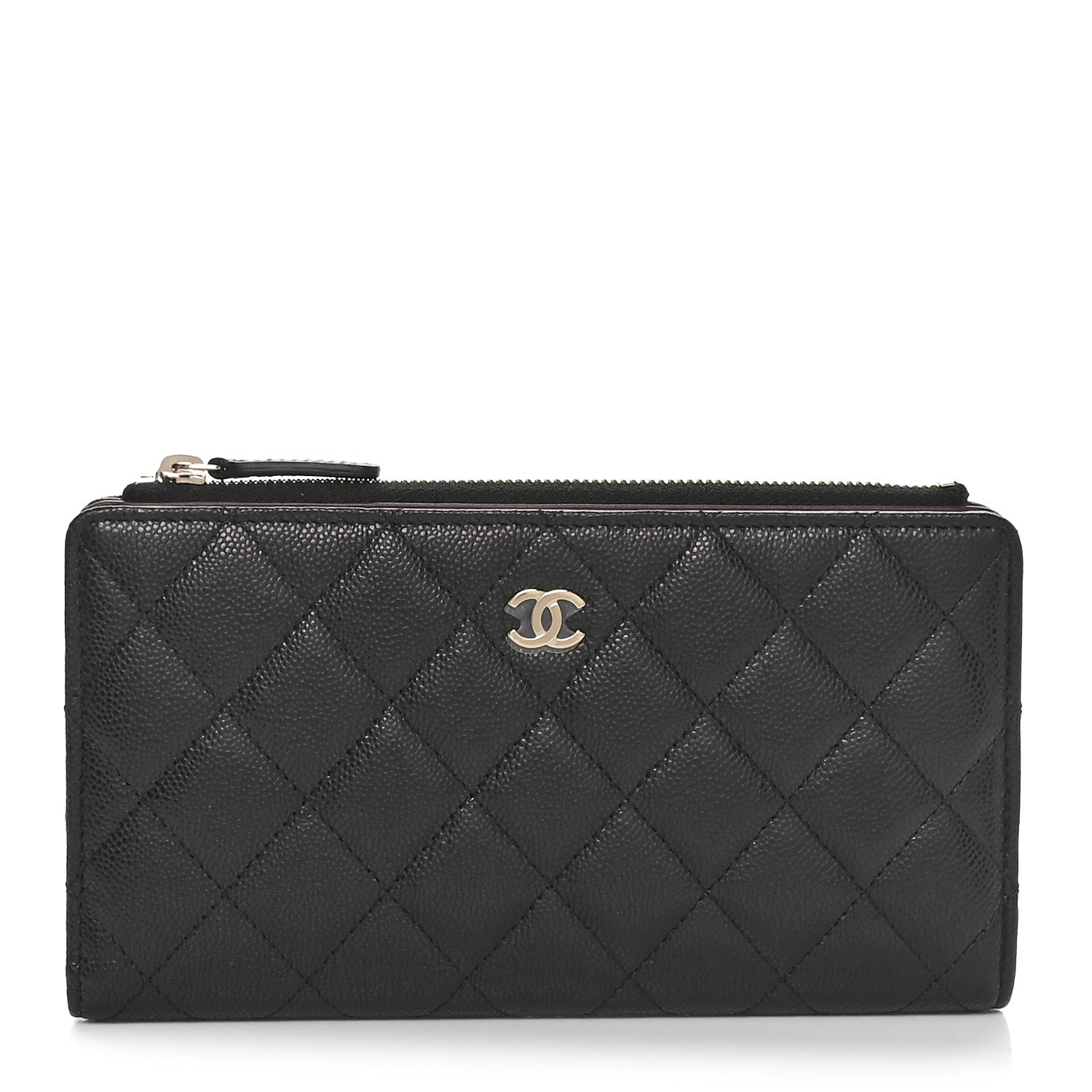Chanel Caviar Quilted Long Zip Wallet Black 1 of 9