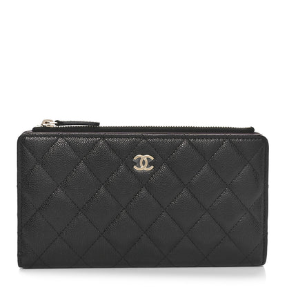 Chanel Caviar Quilted Long Zip Wallet Black 1 of 9