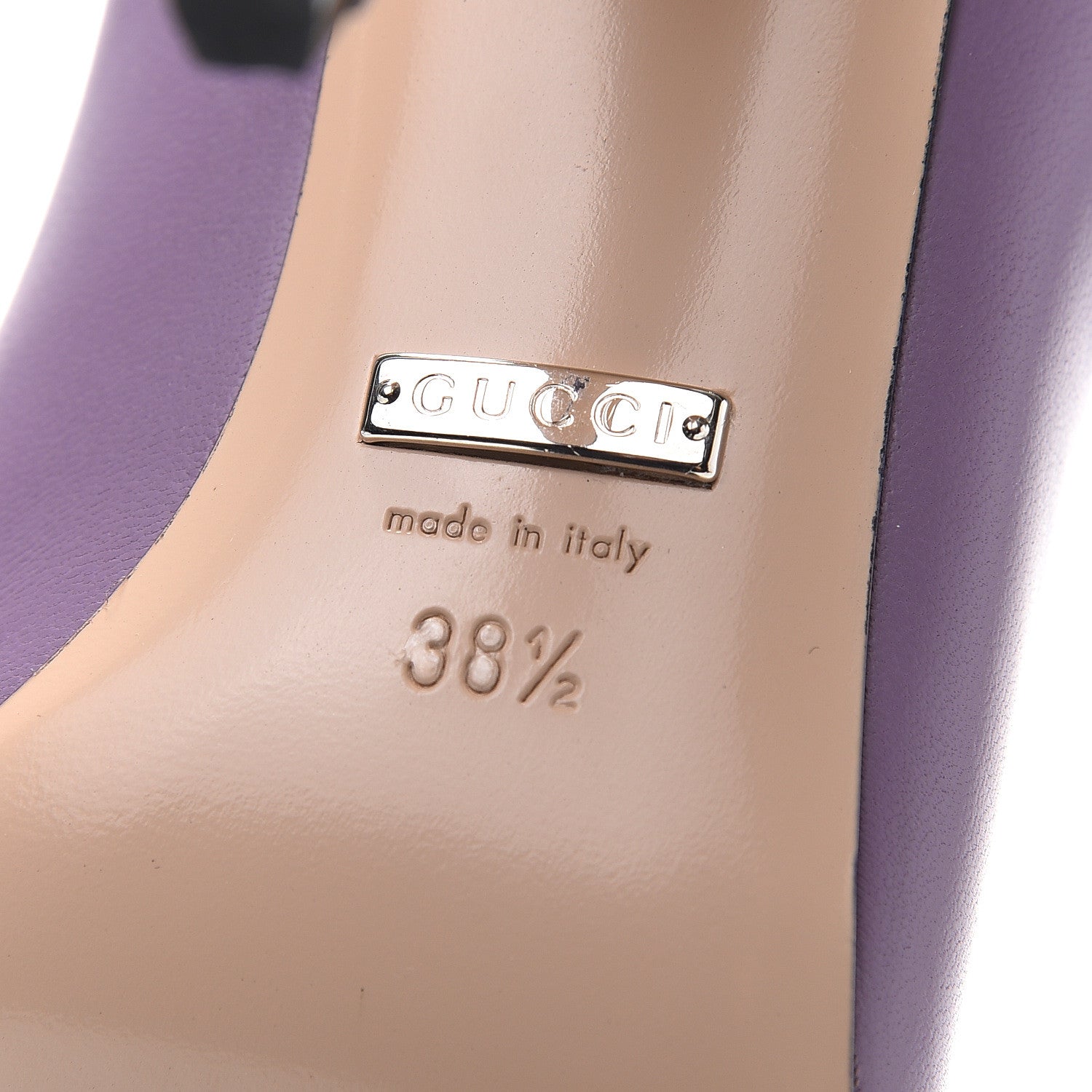 Gucci Nappa Bow High Heel Pumps 38.5 New Lavender 7 of 7