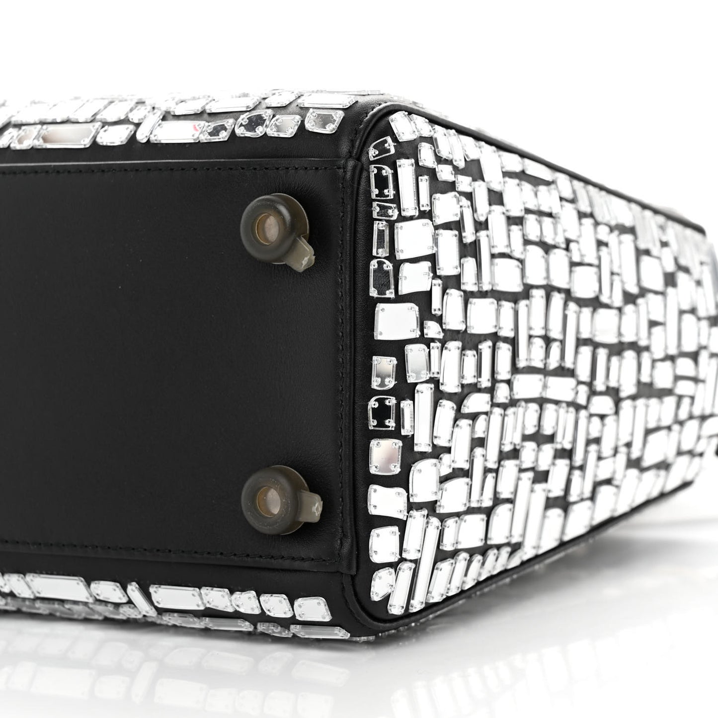 Smooth Calfskin Embroidered Medium Mosaic of Mirrors Lady Dior Black