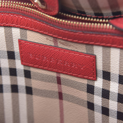 Burberry Haymarket Check Small Canterbury Tote Military Red 7 of 12