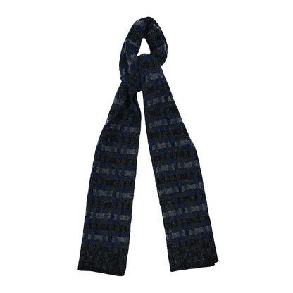 Chanel Cashmere Knit CC Scarf Grey Blue 1 of 3