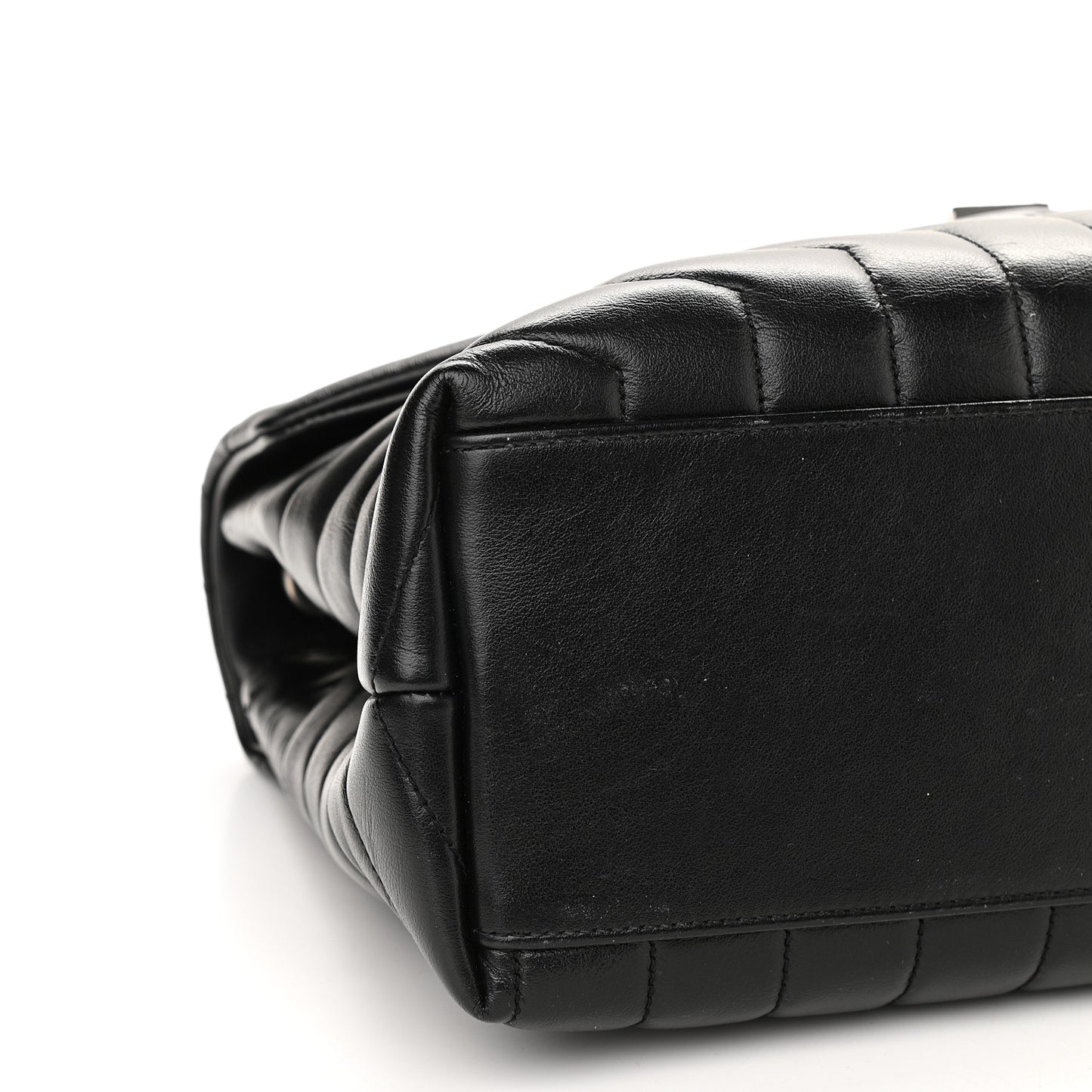 Calfskin Y Quilted Monogram Medium Loulou Chain Satchel Black