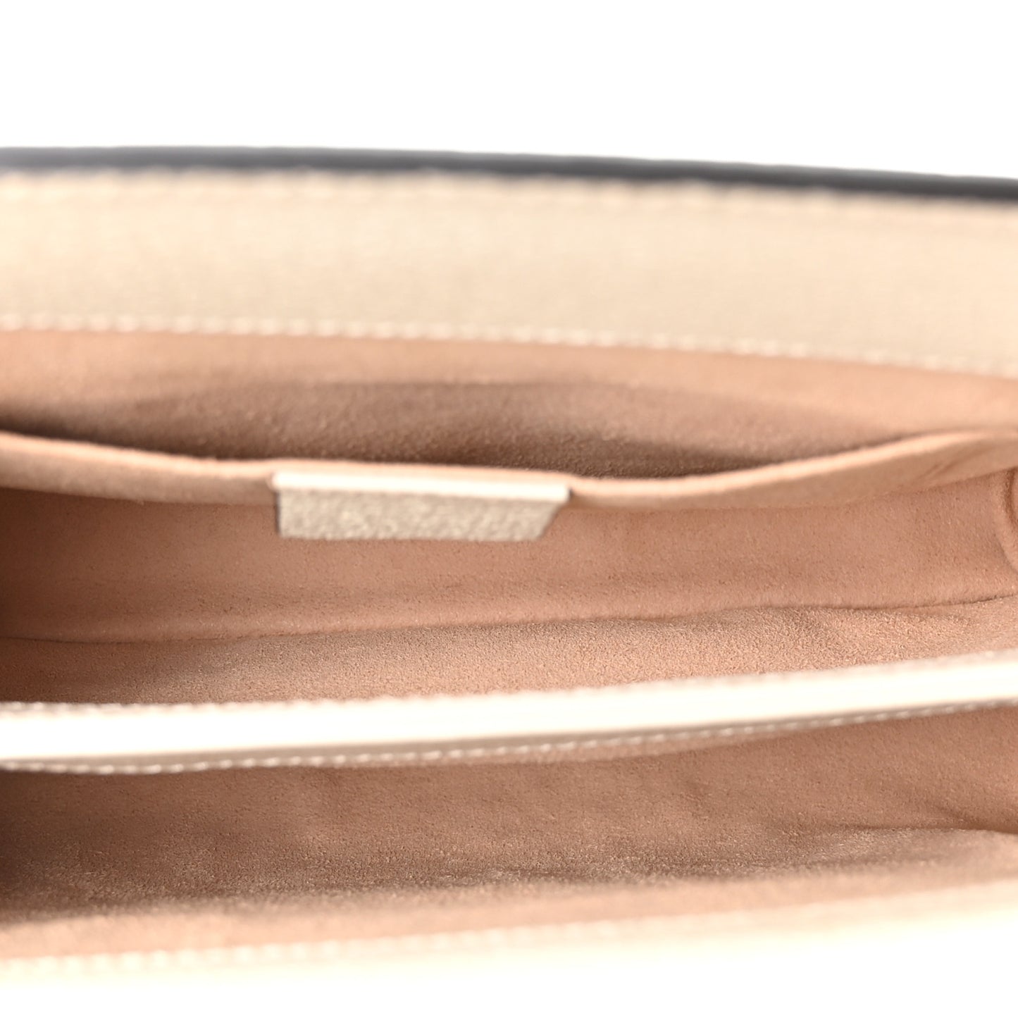 Textured Calfskin Web Small Ophidia Chain Shoulder Bag Mystic White