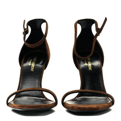 Saint Laurent Suede Calfskin Opyum 110 Sandals 38.5 Cachemere Gold 2 of 7