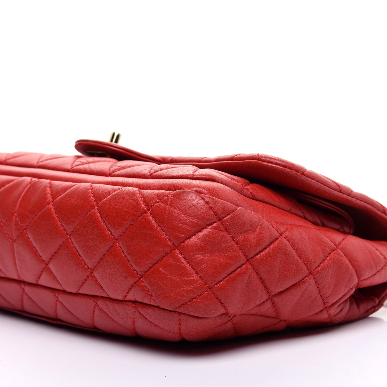 Chanel Lambskin Quilted Large Now and Forever Flap Red 8 of 13