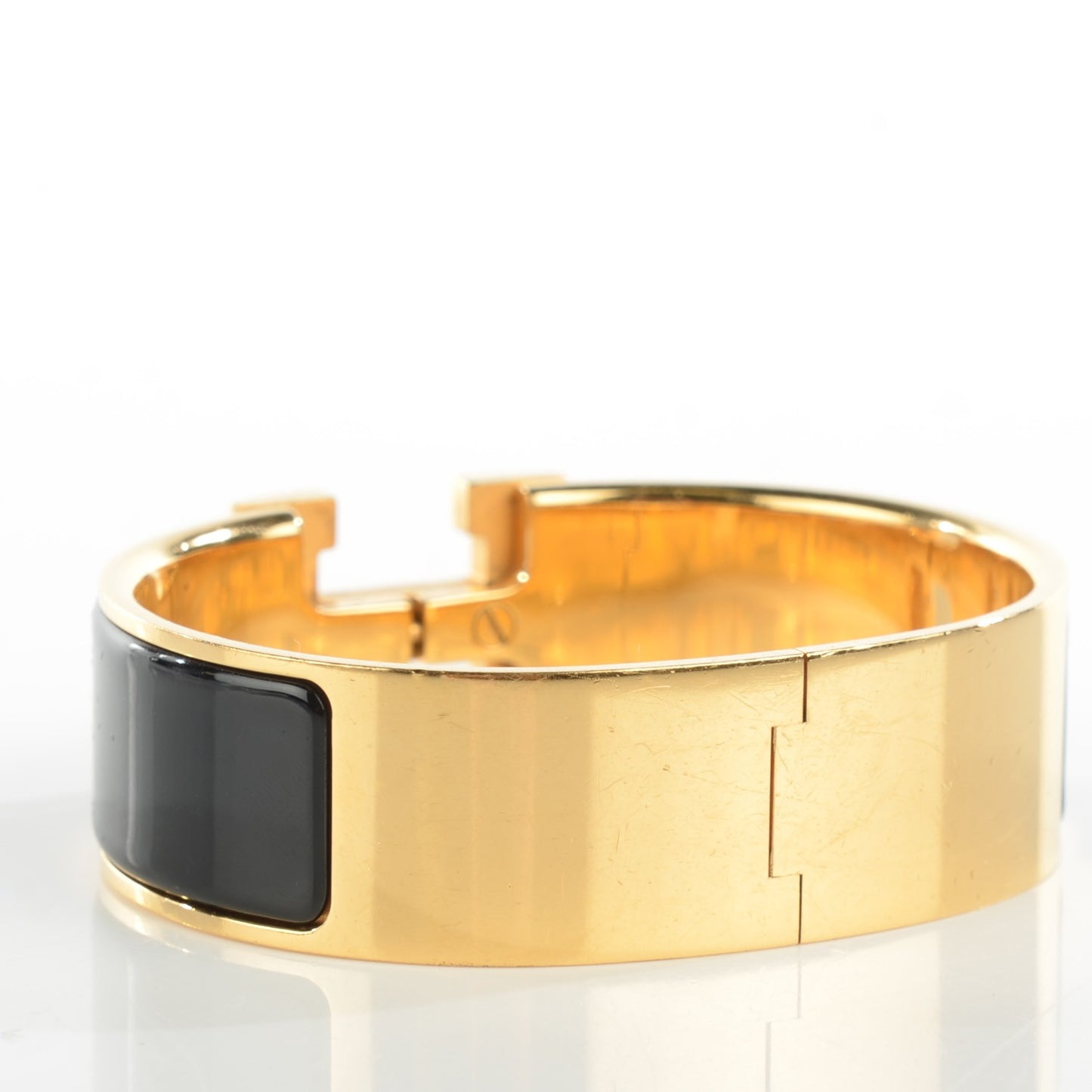 Enamel Wide Clic Clac H Bracelet GM Black