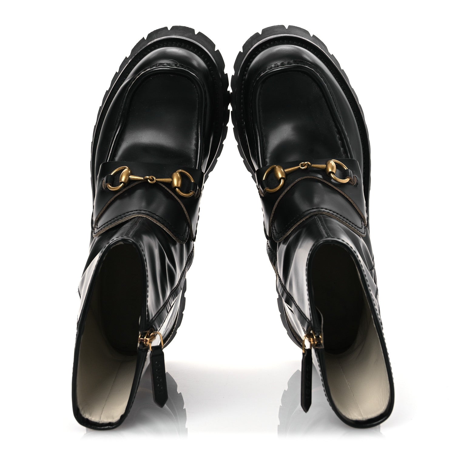 Gucci Cordovan Lux Womens Harald Horsebit 25mm Platform Boots 39.5 Black 2 of 12