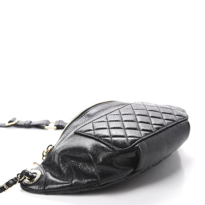 Chanel Crumpled Glazed Lambskin Quilted Waist Bag Fanny Pack Black 4 of 10