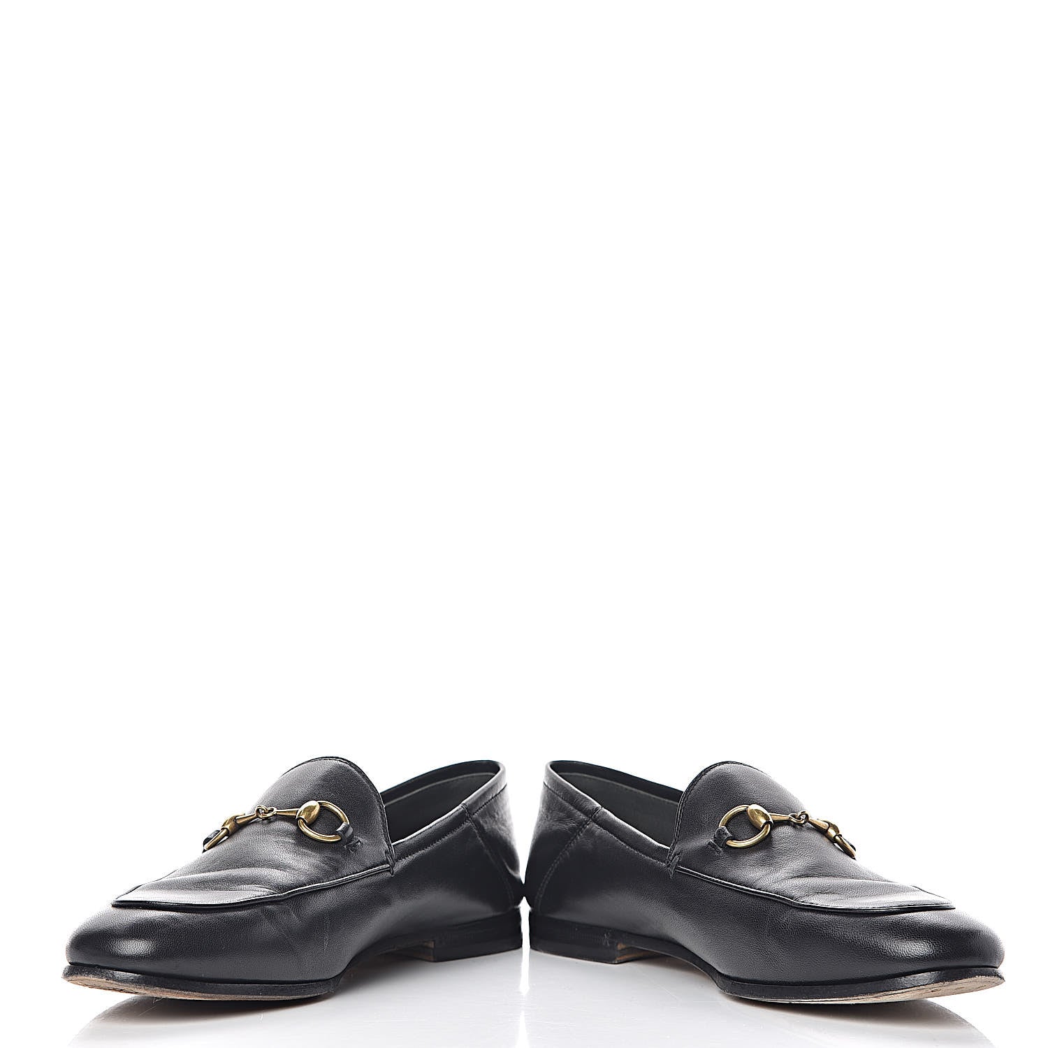 Gucci Lambskin Womens Brixton Horsebit Loafers 37 Black 5 of 16
