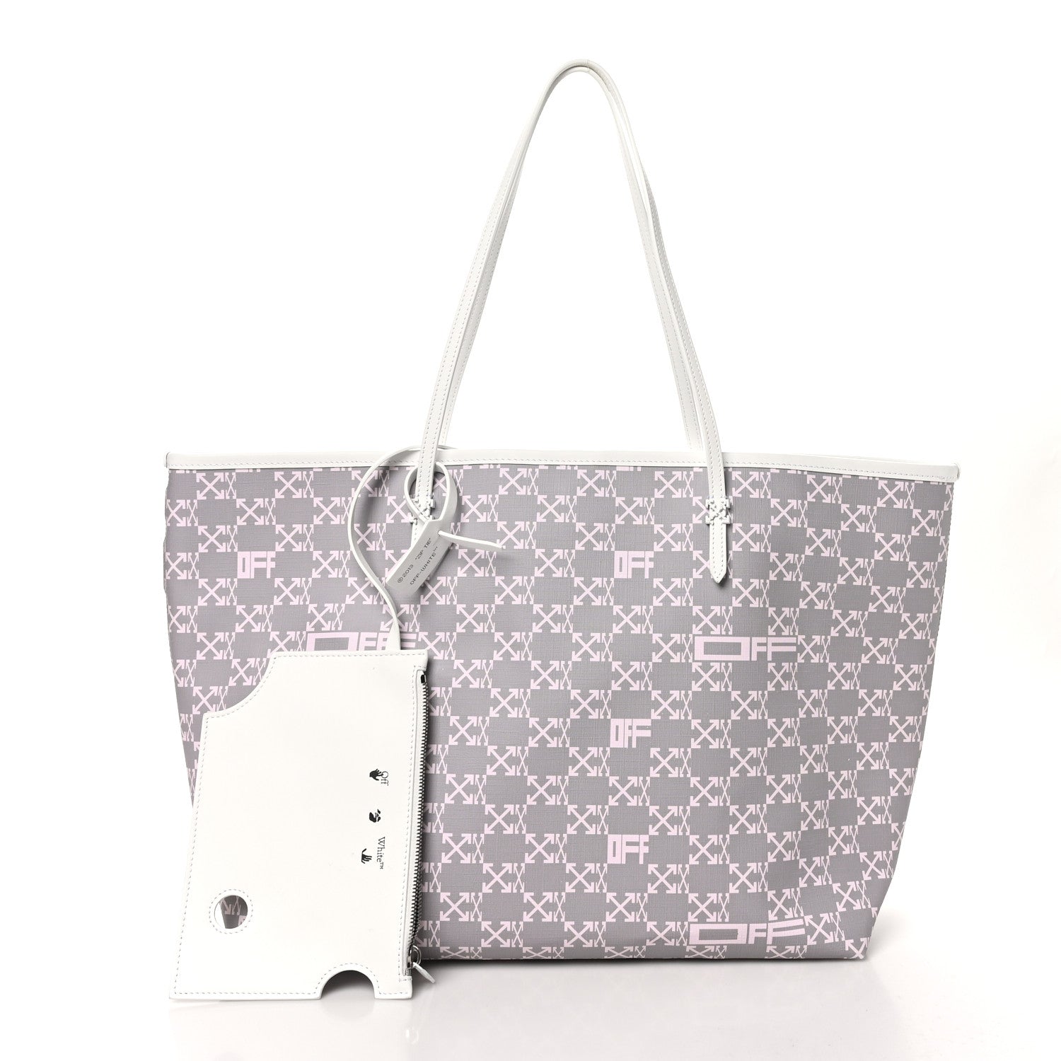 Off-White Coated Canvas Arrow Print Day Off Tote Bag White 3 of 10