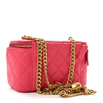 Chanel Caviar Quilted Sweetheart Vanity Case Pink 3 of 13