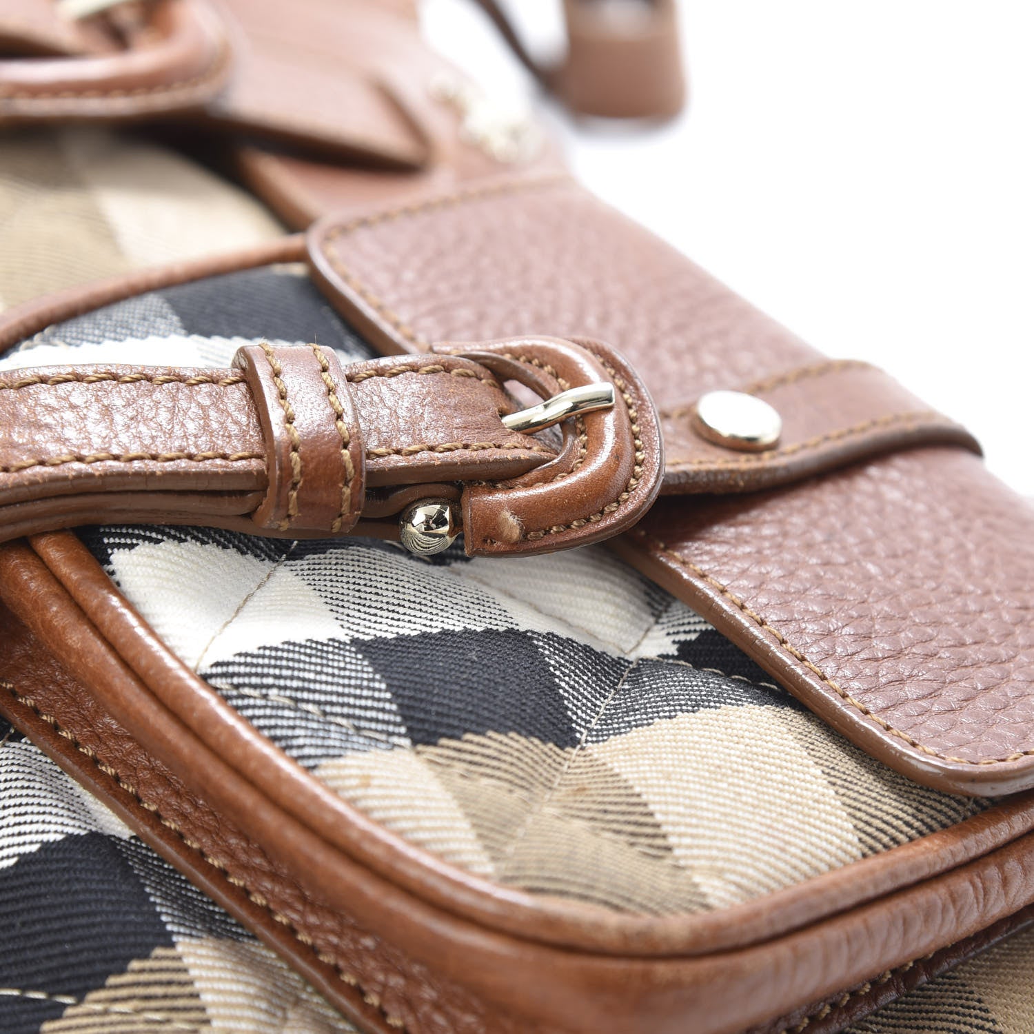 Burberry House Check Buckle Bag Dark Tan 12 of 16