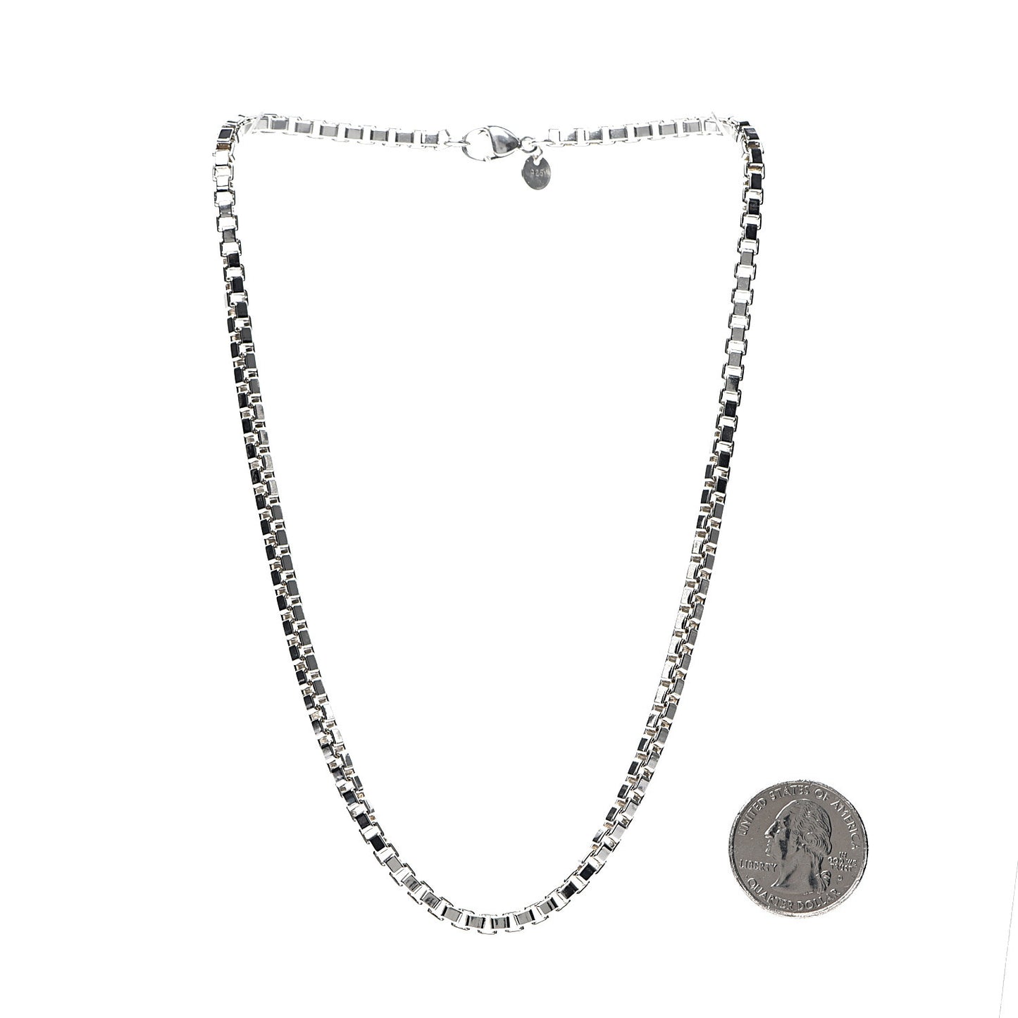 Sterling Silver 4mm Venetian Link Necklace