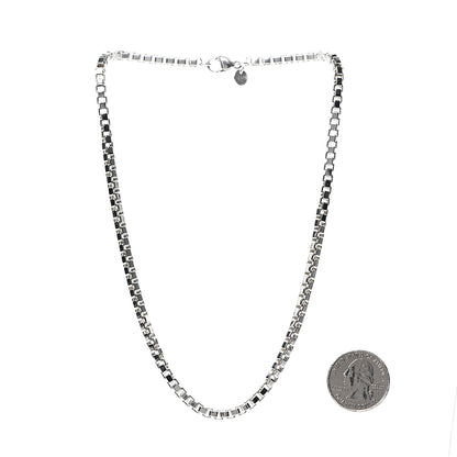 Tiffany Sterling Silver 4mm Venetian Link Necklace 3 of 6