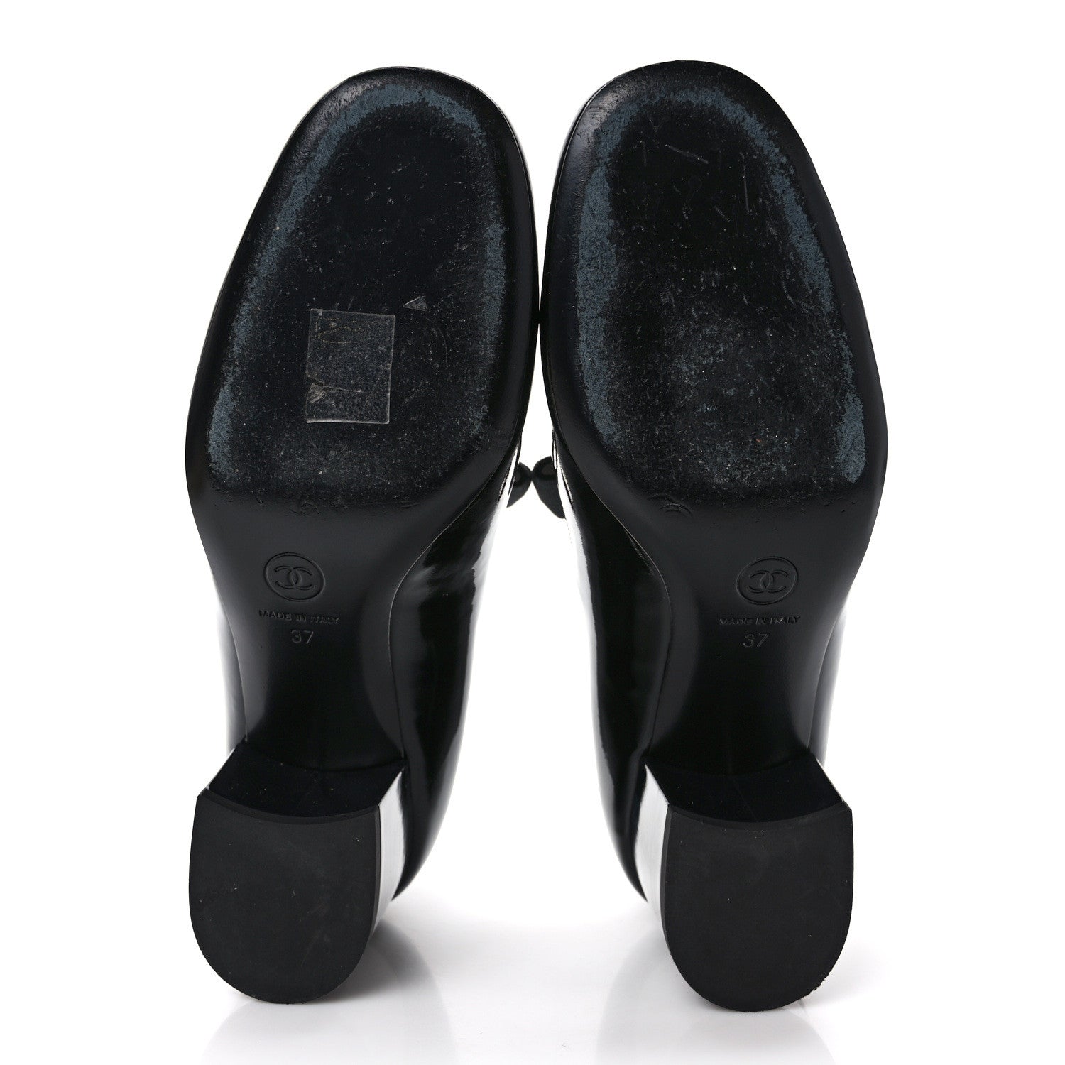Chanel Patent Calfskin Grosgrain Bow Mary Jane Flats 37 Black 5 of 9