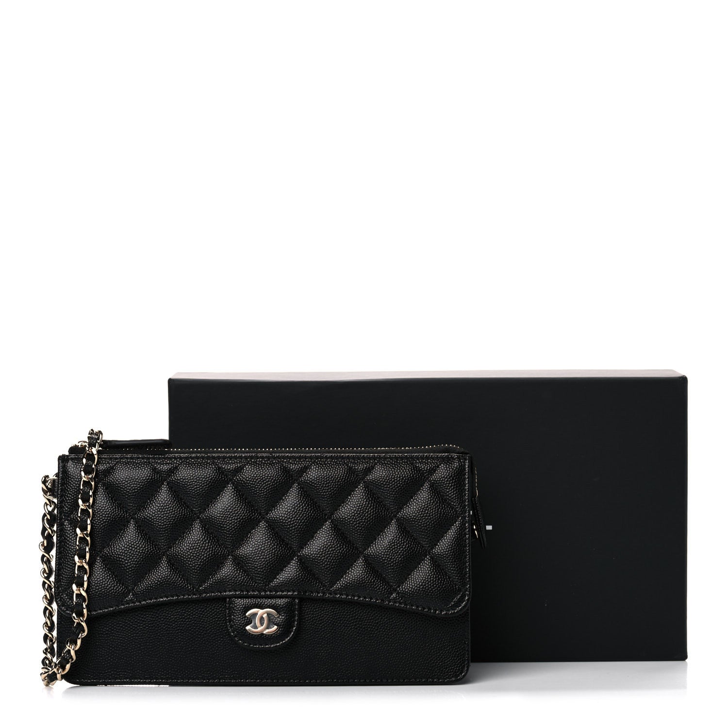 Chanel Caviar Quilted Classic Pouch With Handle Black 7 of 7