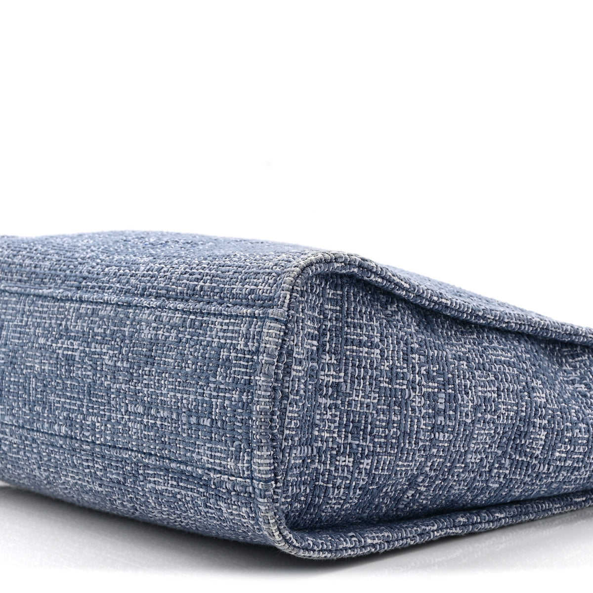 Woven Straw Raffia Mini Deauville Tote Blue