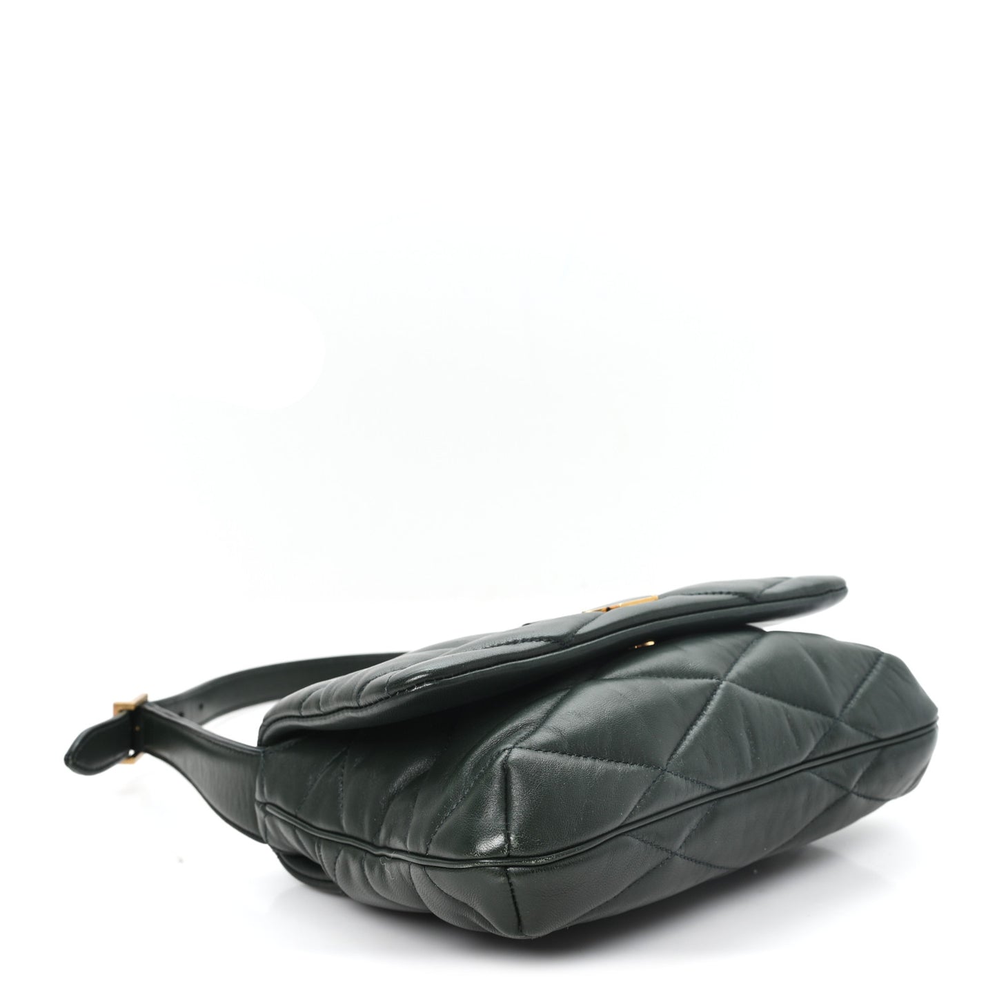 Lambskin Quilted Le 57 Diamond Shoulder Bag Vert Fonce
